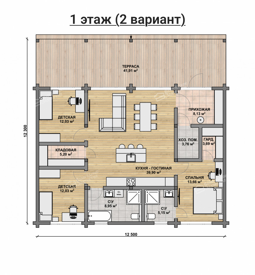 Дом из клееного бруса VZ-3001 